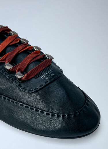 LN-CC® - Prada: Collapse Antiqued Nappa Leather Sneakers - Black Prada Collapse Antiqued Nappa Leather Sneakers Black pra0166220