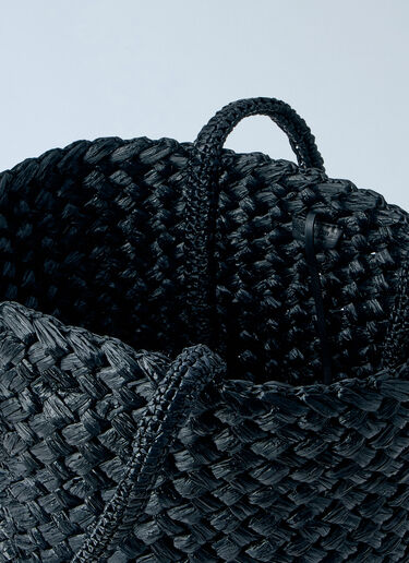 The Row Estelle Two Medium Raffia Bag Black row0264087