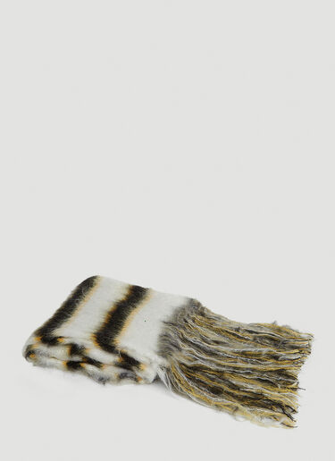 Marni Fuzzy Stripe Scarf White mni0149018