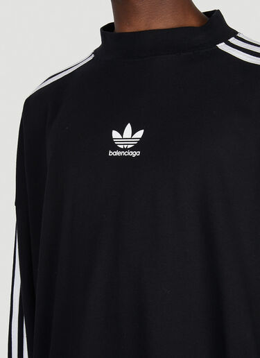 Balenciaga x adidas 徽标印花长袖 T 恤 黑色 axb0151017