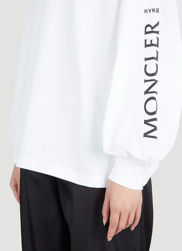 4 Moncler Hyke 徽标印花长袖 T 恤 白色 mhy0251008