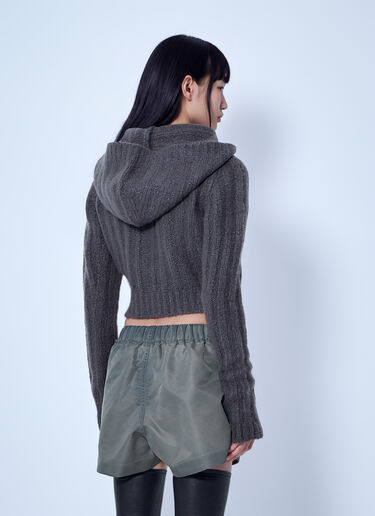 LN-CC® - Rick Owens: Long Sleeve Cropped Hooded Top - Grey Rick Owens Long Sleeve Cropped Hooded Top Grey ric0266006
