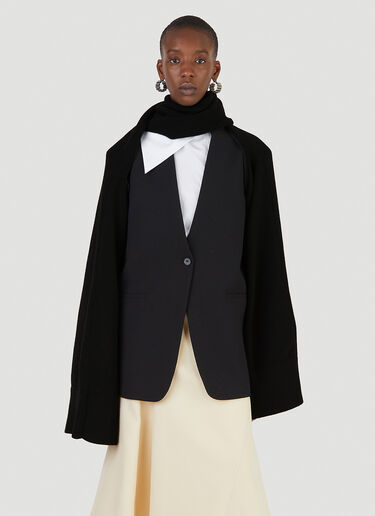 Jil Sander Fine-Knit Scarf Black jil0245016