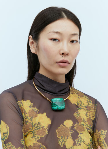 Dries Van Noten Precious Stone Chocker Necklace Green dvn0254044