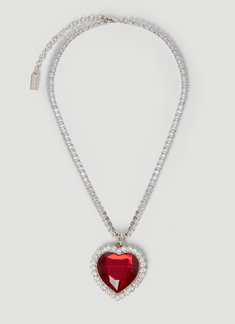 Ambush Crystal Heart Necklace Silver amb0149025