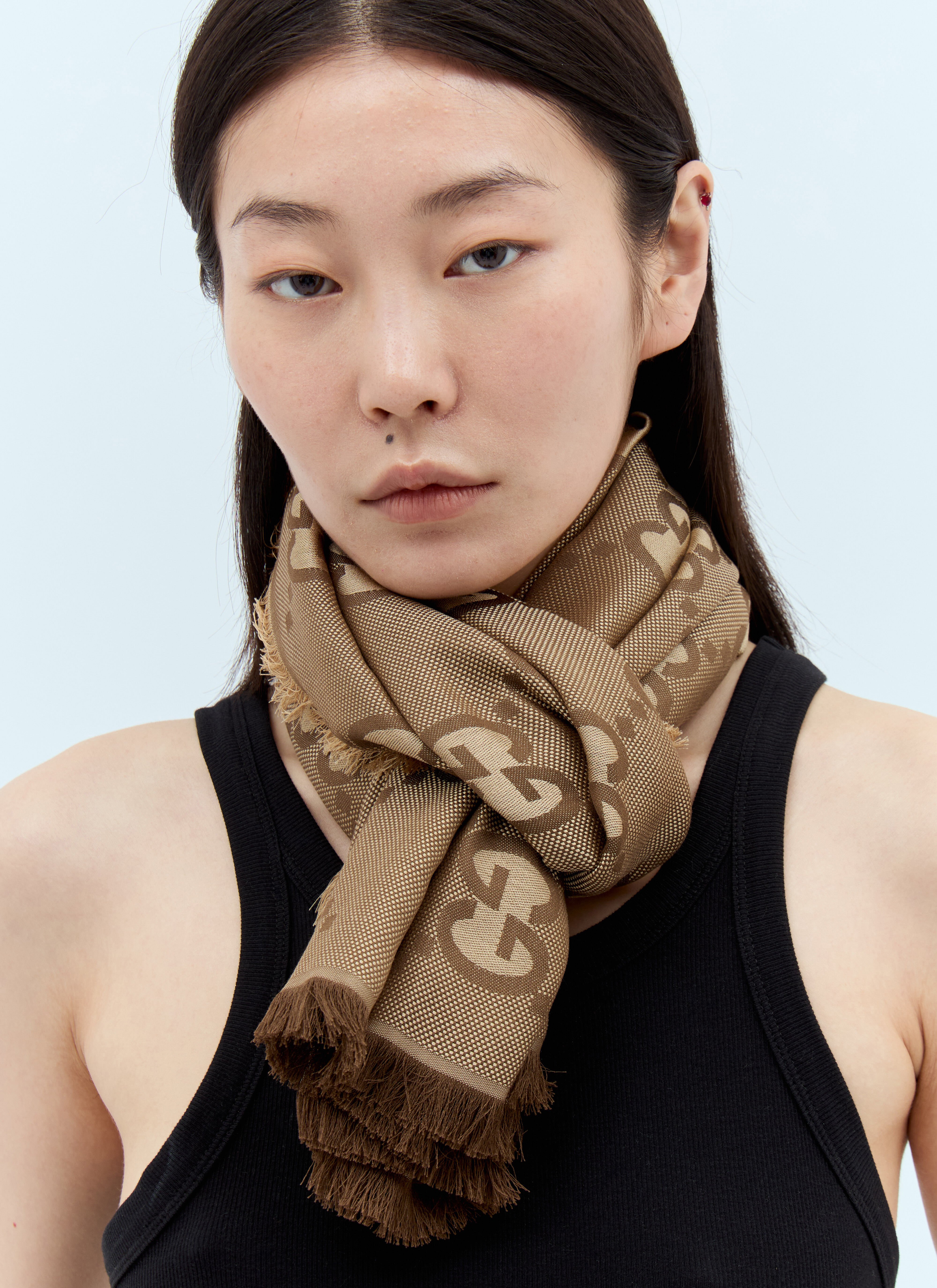 Gucci レディース GG ジャカードスカーフ の ブラウン | LN-CC®