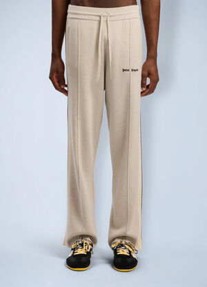 Palm Angels Classic Logo Knit Track Pants Beige pma0162110