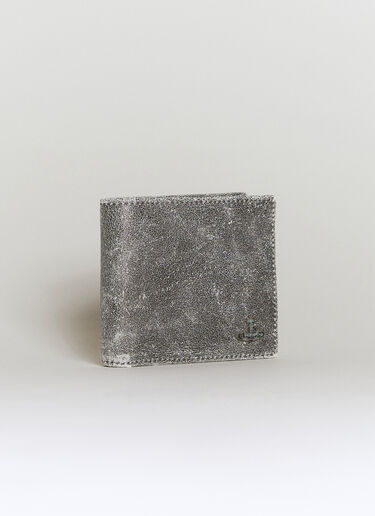 Distressed Bi-Fold Leather Wallet Vivienne Westwood Distressed Bi-Fold Leather Wallet Grey vvw0155020