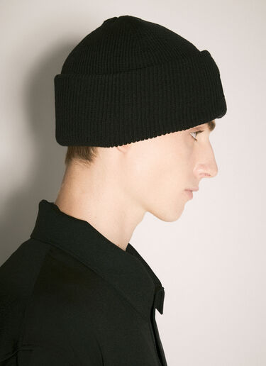 Y-3 Logo Patch Beanie Hat Black yyy0158028