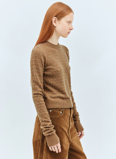 Sportmax Studded Wool-Blend Sweater Brown spx0258004