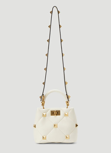 Valentino Roman Stud Small Shoulder Bag Cream val0244012