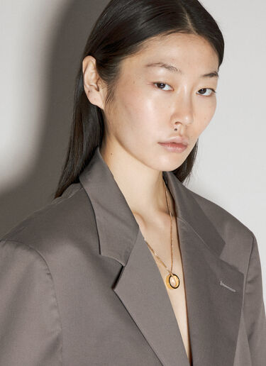 MM6 Maison Margiela 数字简约签名吊坠戒指项链 金色 mmm0255024