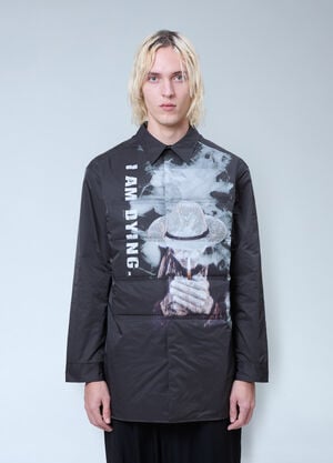 Yohji Yamamoto Printed Padded Shirt Black yoy0162006