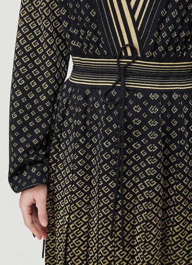 Gucci GG Graphic Tie-Waist Dress Black guc0243019