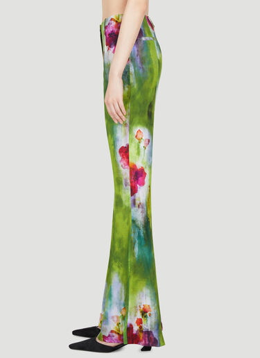 Floral Print Flared Pants Acne Studios Floral Print Flared Pants Green acn0254034