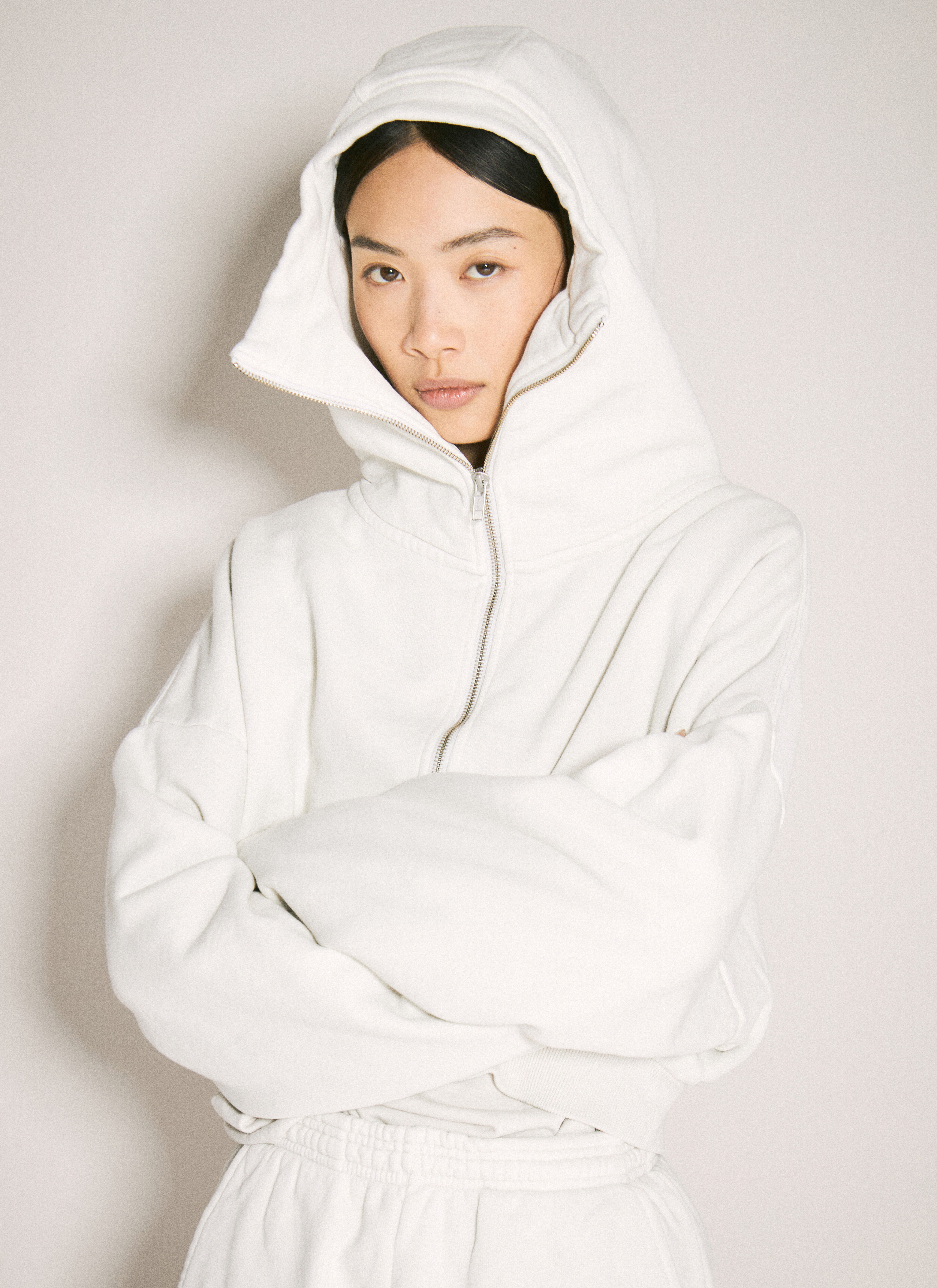 Entire Studios Women's' Cropped Full-Zip Hooded Sweatshirt