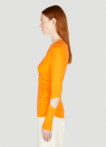 GANNI Cutout Long Sleeve Top Orange gan0252011