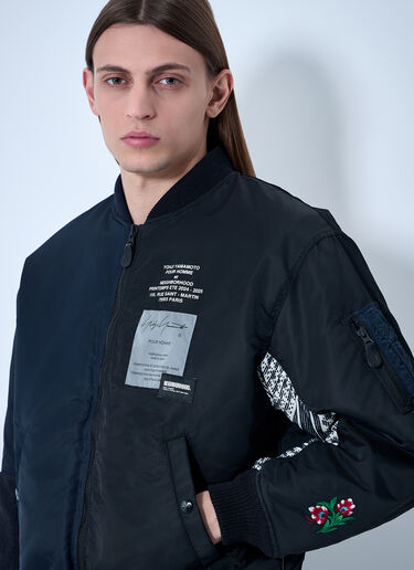 Yohji Yamamoto Logo Motif Bomber Jacket Black yoy0160021