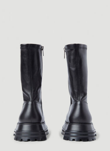 Burberry Leather Platform Boots Black bur0245074