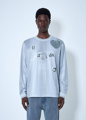 Acne Studios Embroidered Logo Long-Sleeve Shirt Grey acn0164041
