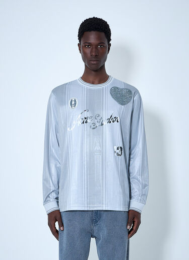 Acne Studios Embroidered Logo Long-Sleeve Shirt Grey acn0164041