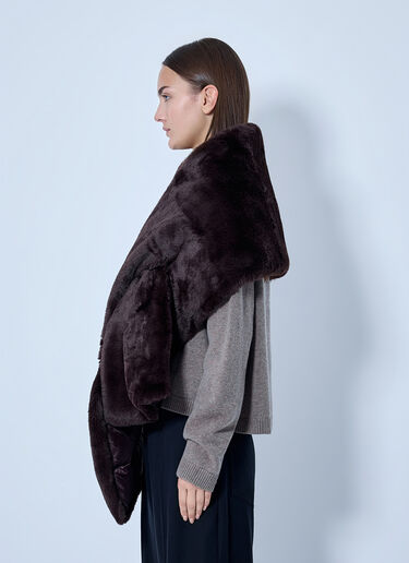 LN-CC® - Max Mara: Faux Fur Stole - Dark Brown Max Mara Faux Fur Stole Dark Brown max0266166