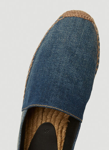Saint Laurent Monogram Embroidered Denim Espadrilles Blue sla0247066