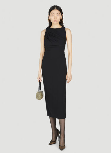 Versace シャーリングミディワンピース ブラック vrs0251010