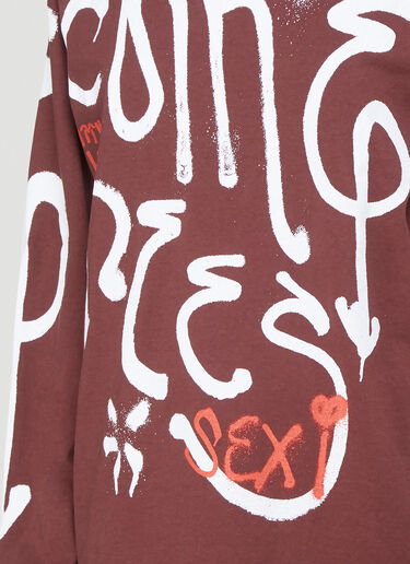 Spray Logo Print Sweatshirt Come Tees Spray Logo Print Sweatshirt Brown com0340008