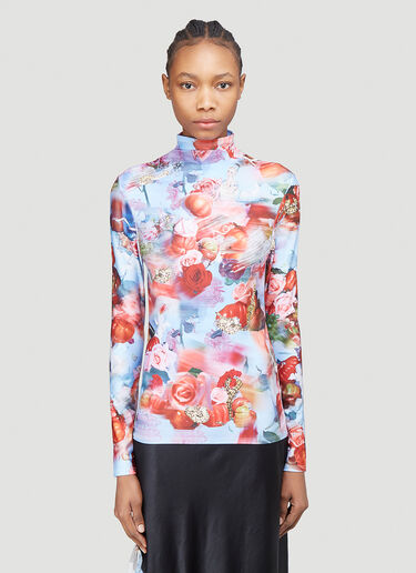 Collina Strada Stretch Photographic Print Top Black cst0239004