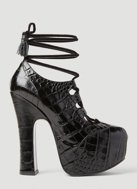 Balenciaga Elevated Ghillie Platform Shoes Black bal0252062