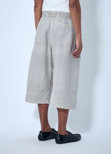 Lemaire Wide-Leg Denim Culottes Beige lem0164012