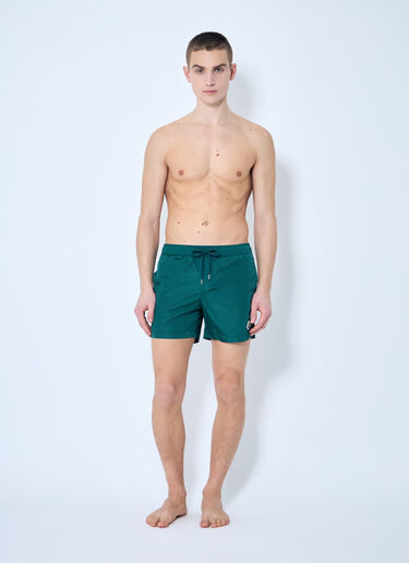 Moncler Logo Patch Swim Shorts Green mon0159043