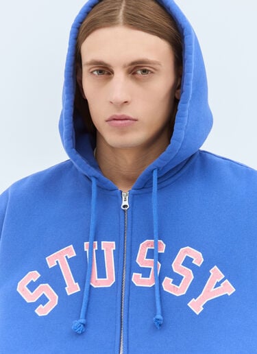 Stüssy Distressed Graphic Zip-Up Hooded Sweatshirt Purple sts0159007