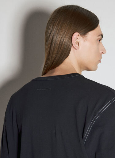 MM6 Maison Margiela 徽标印花长袖上衣 黑色 mmm0155011