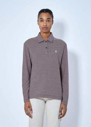 Jil Sander Long Sleeve Polo Shirt Red jil0265007