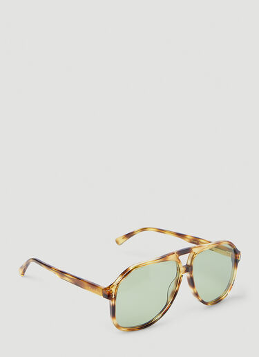 Gucci Oversized Aviator Sunglasses Beige guc0145166