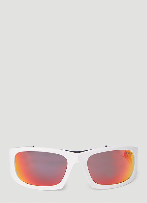 Prada Linea Rossa Wrap-Around Sunglasses White lpl0353003