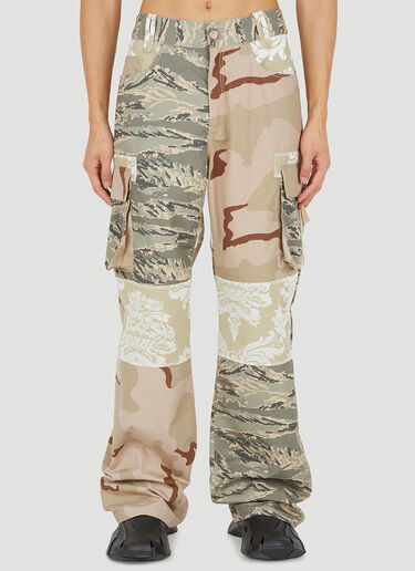 Marine Serre Patchwork Cargo Pants Beige mrs0150002