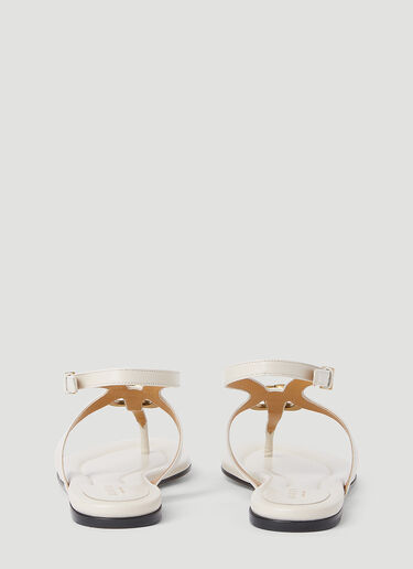 Gucci Double G Thong Leather Sandals White guc0253133