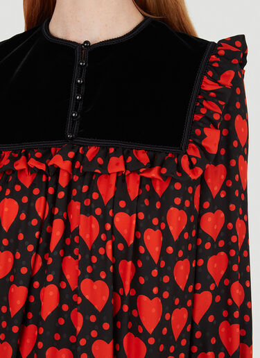Saint Laurent Heart Print Dress Black sla0245048