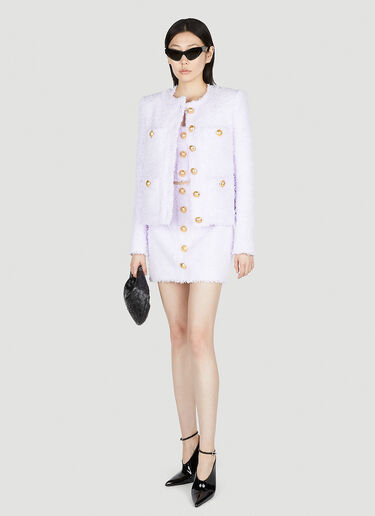 Balmain Tweed Jacket Purple bln0252033