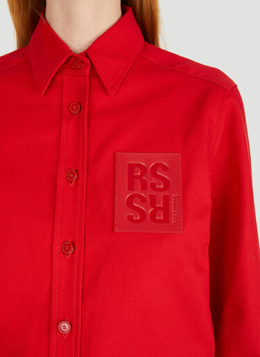 Raf Simons 로고 패치 셔츠 레드 raf0250028