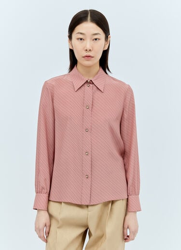 Gucci Micro G Print Silk Shirt Pink guc0255055