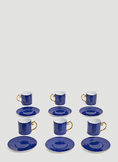 L'Objet Set-of-Six Lapis Espresso Cup and Saucers Blue wps0639516