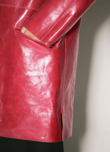 Prada Crackle Suede Coat Red pra0258011
