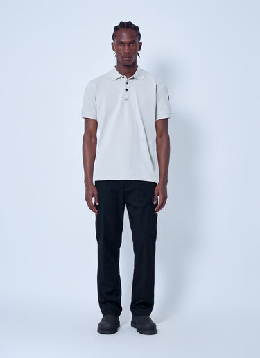 LN-CC® - Moncler: Polo Shirt with Sleeve Logo Patch - Beige Moncler Polo Shirt with Sleeve Logo Patch Beige mon0166020