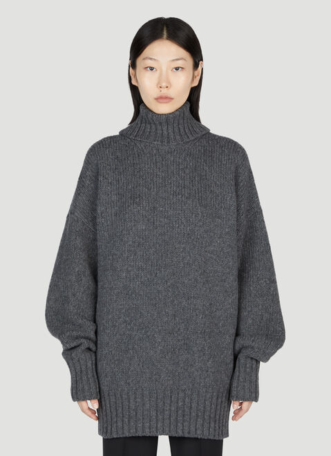 Sportmax Turtleneck Knit Sweater Grey spx0254002