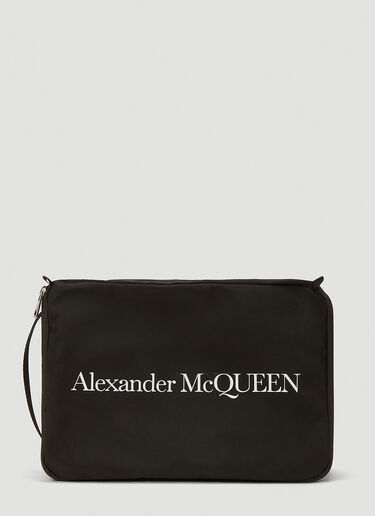 Alexander McQueen 徽标帆布包 黑 amq0144029