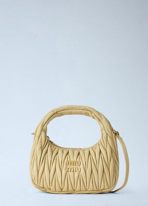Miu Miu Wander Nappa Matelassé Hobo Bag Yellow miu0264200